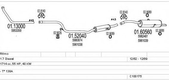 MTS C100175012882 Exhaust System